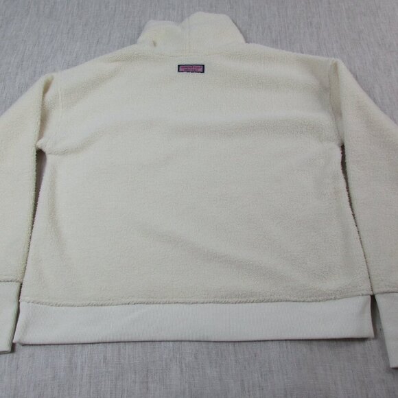 Vineyard Vines Sweater Womens Small Beige Sherpa Fleece Turtleneck Ribbed Hem - Picture 2 of 9